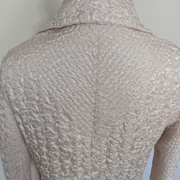 UBU Quilted Reversible Gold Swirl Cream Zip Jacket Blazer Like New - Picture 9 of 14